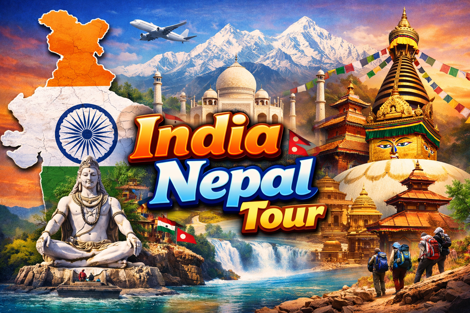 Traveler enjoying trekking adventure and peaceful mountain relaxation in the Himalayas