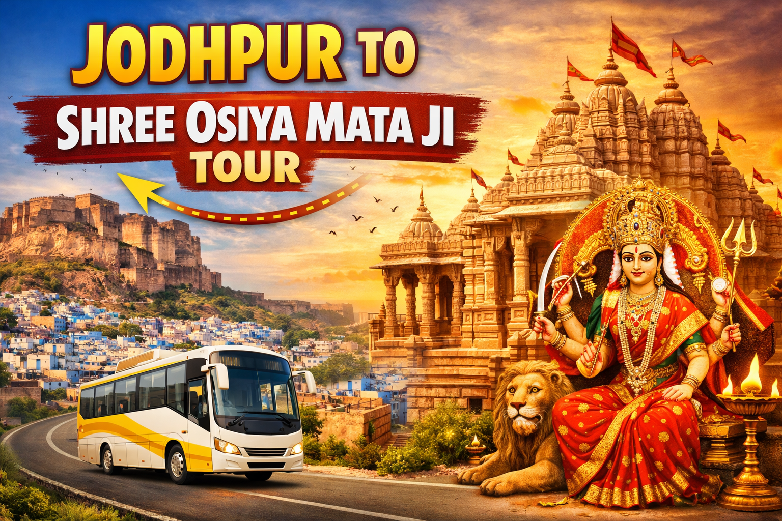 Devotees visiting Osian Mata Temple on a one day tour from Jodhpur