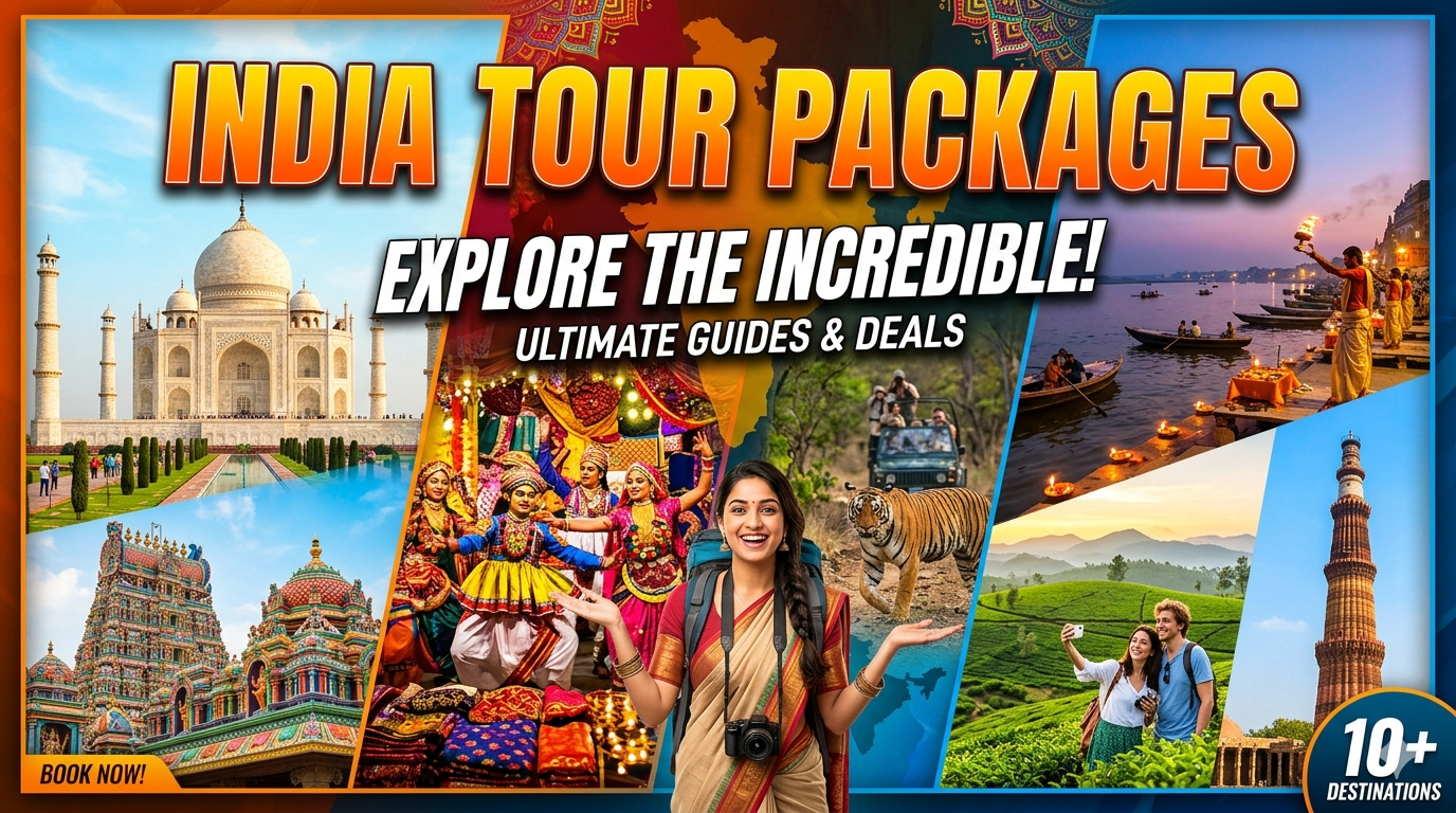 India tour packages with temples beaches and mountains view