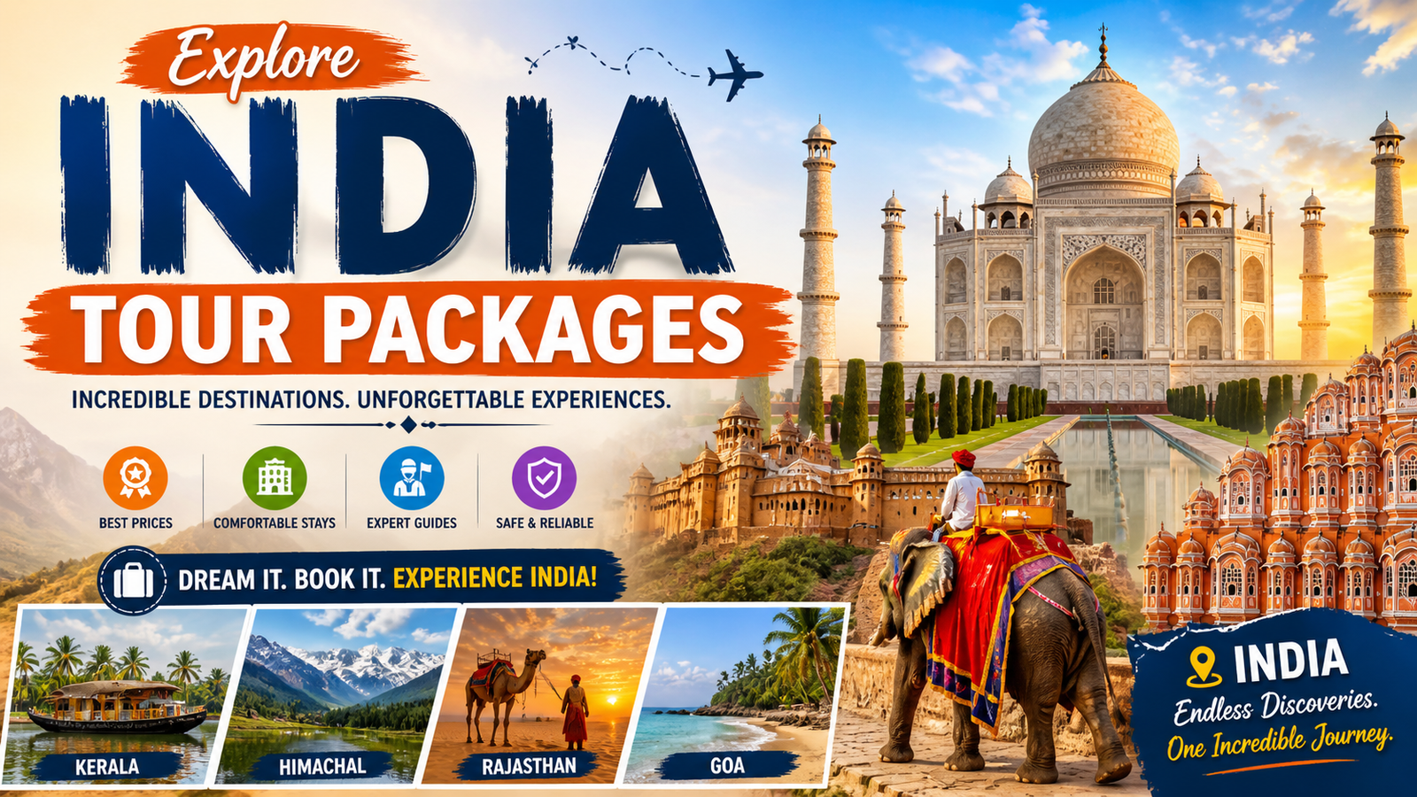 India tour itinerary covering beaches, mountains, and heritage sites across popular tourist destinations in India